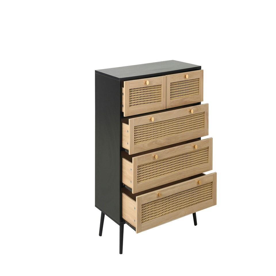 image 1 of Croxley 5 Drawer Rattan Chest