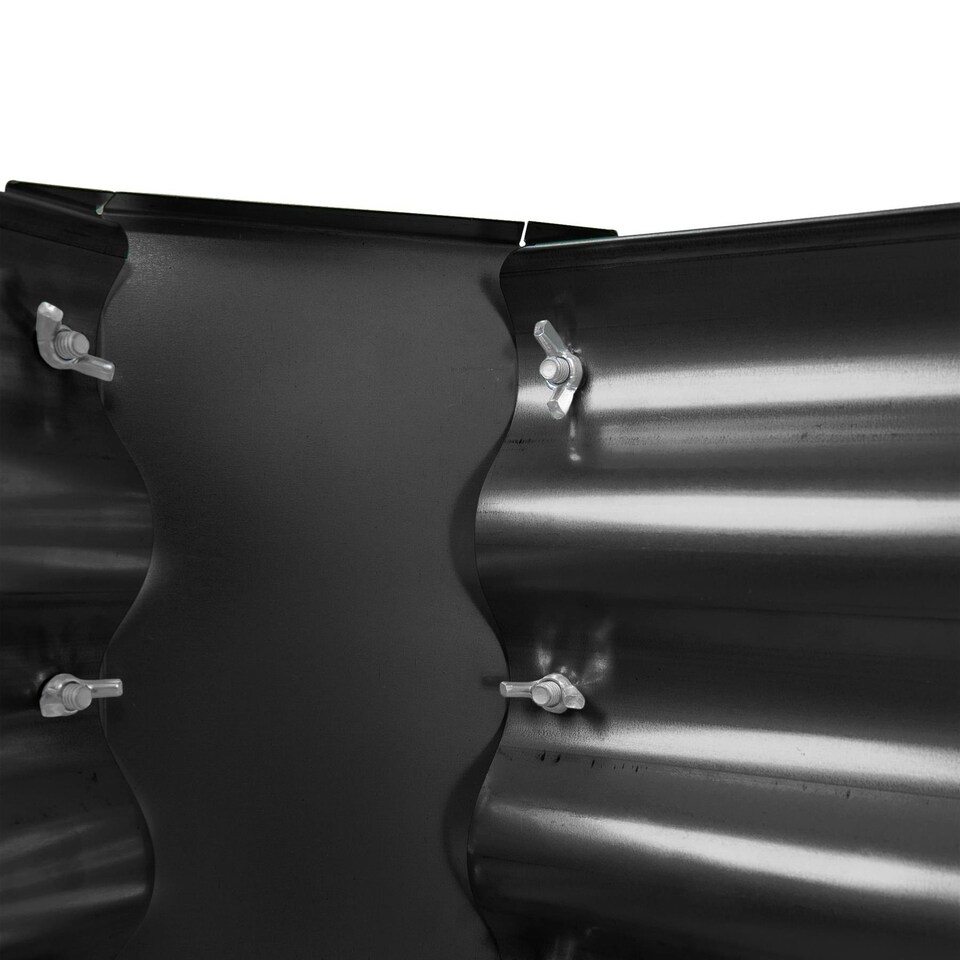 image 1 of Harbour Housewares Semicircular Steel Raised Beds - 120cm x 60cm - Anthracite - 2pc