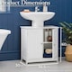 image 3 of Christow Bathroom Under Sink Cabinet Wooden White 2 Door Storage Cupboard Unit
