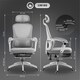 image 3 of HOMCOM Ergonomic Office Chair, Mesh High Back Desk Chair with Adjustable Lumbar Support and Headrest, Footrest, Reclining Executive Swivel Computer Chair for Home Study, Grey | Grey