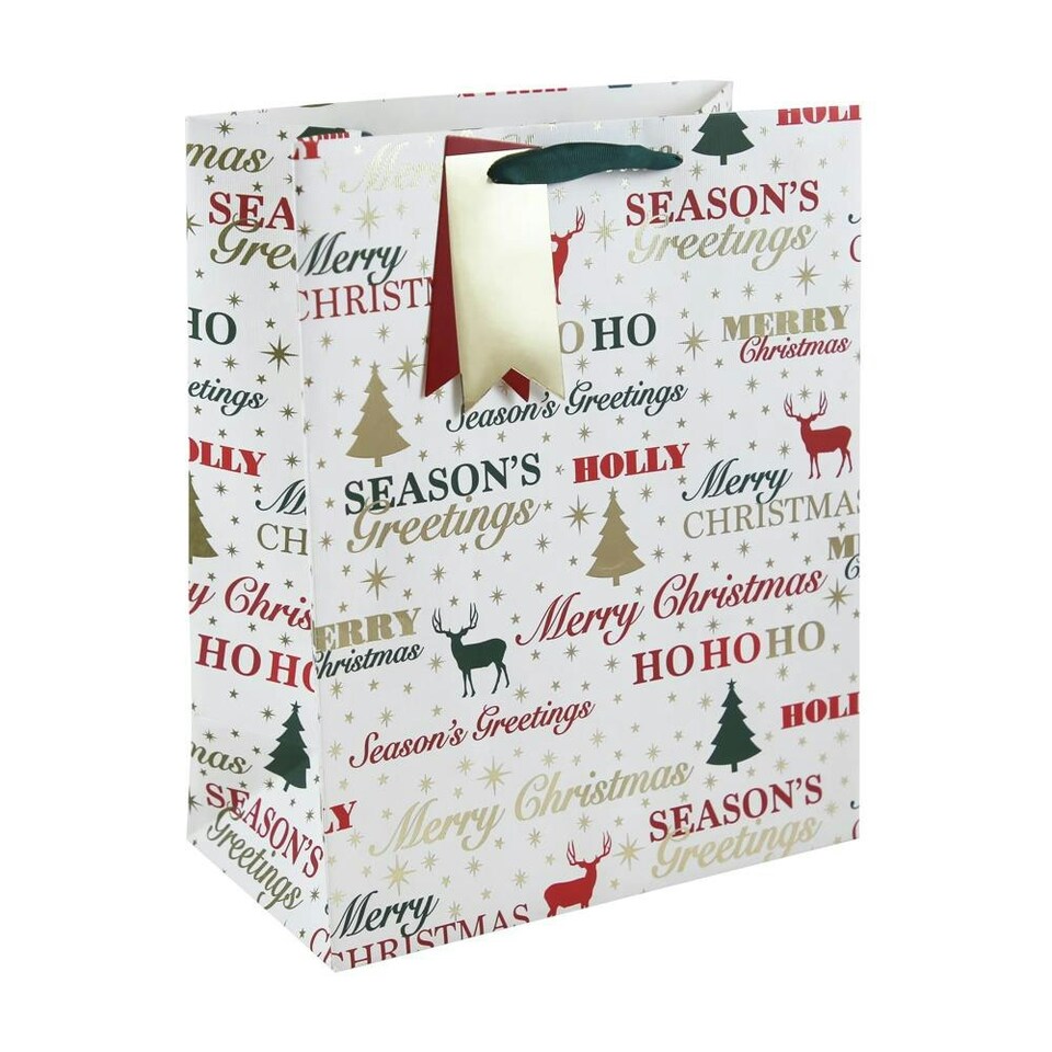 image 1 of Christmas Greetings Stag Large Gift Bag