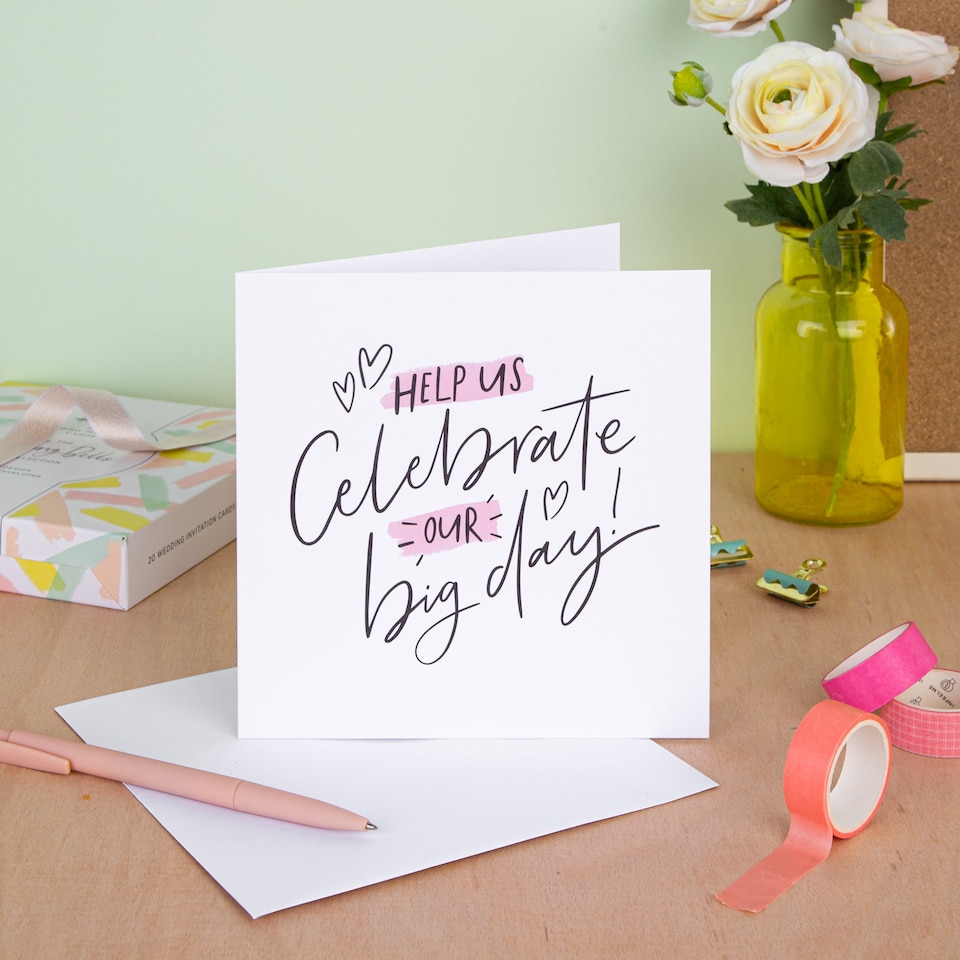 image 1 of Hallmark Pack of 20 Wedding Invitation Cards - 1 Cute Design