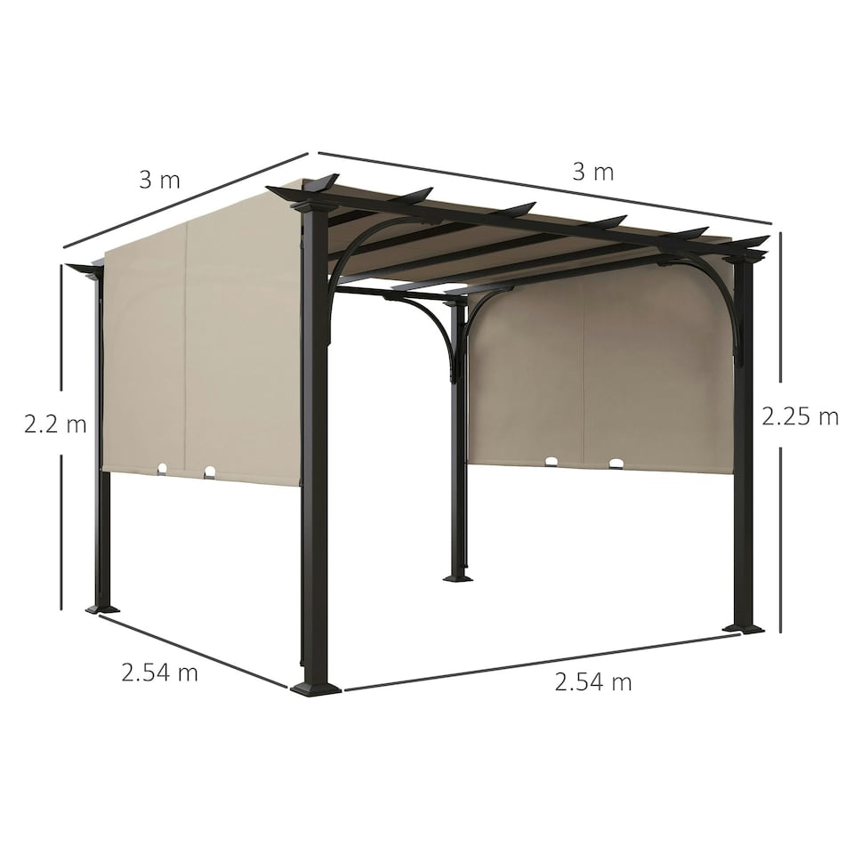 image 1 of Outsunny Outdoor Pergola Garden Sun Shade Patio Canopy Shelter