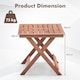 image 2 of COSTWAY Wooden Side Table Folding End Table Slatted Tabletop Brown