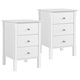 image 1 of Yaheetech 2PCS Modern Style Bedside Tables with 3 Drawers White