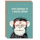 image 1 of Special Cheeky Chimp Nerd Monkey Nephew Birthday Card