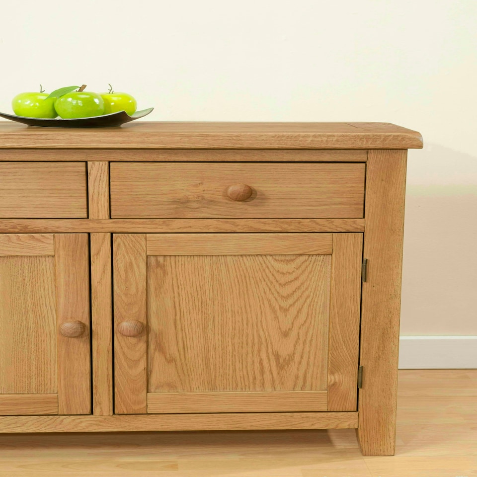 image 1 of Shrewsbury 2 Door Sideboard - L35 x W96 x H77 cm - Oak Brown