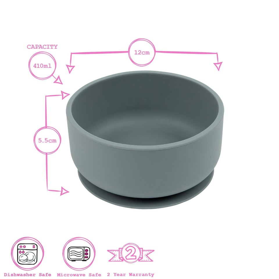 image 1 of Tiny Dining Baby Silicone Suction Bowl - Tradewinds Grey