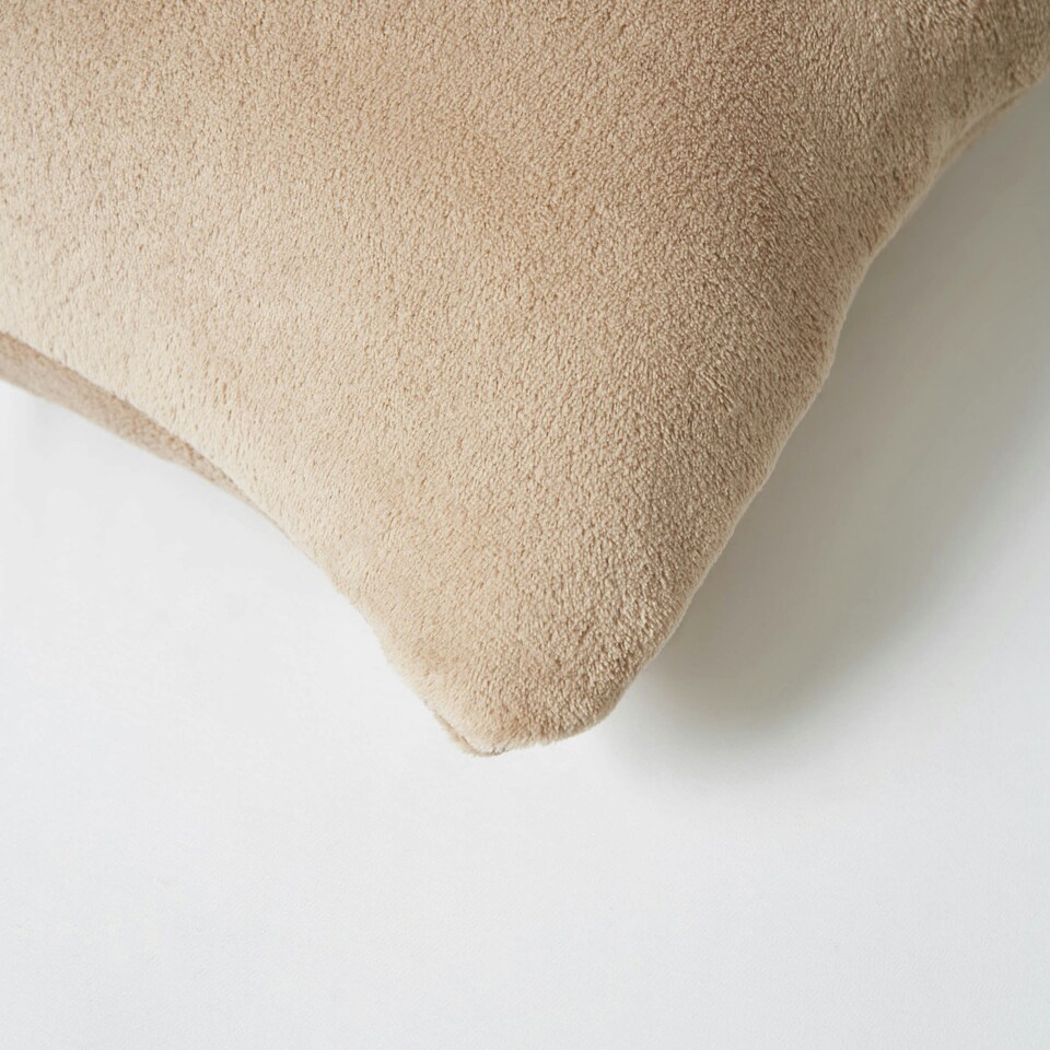 image 1 of BHS Microfleece Cushion, Beige