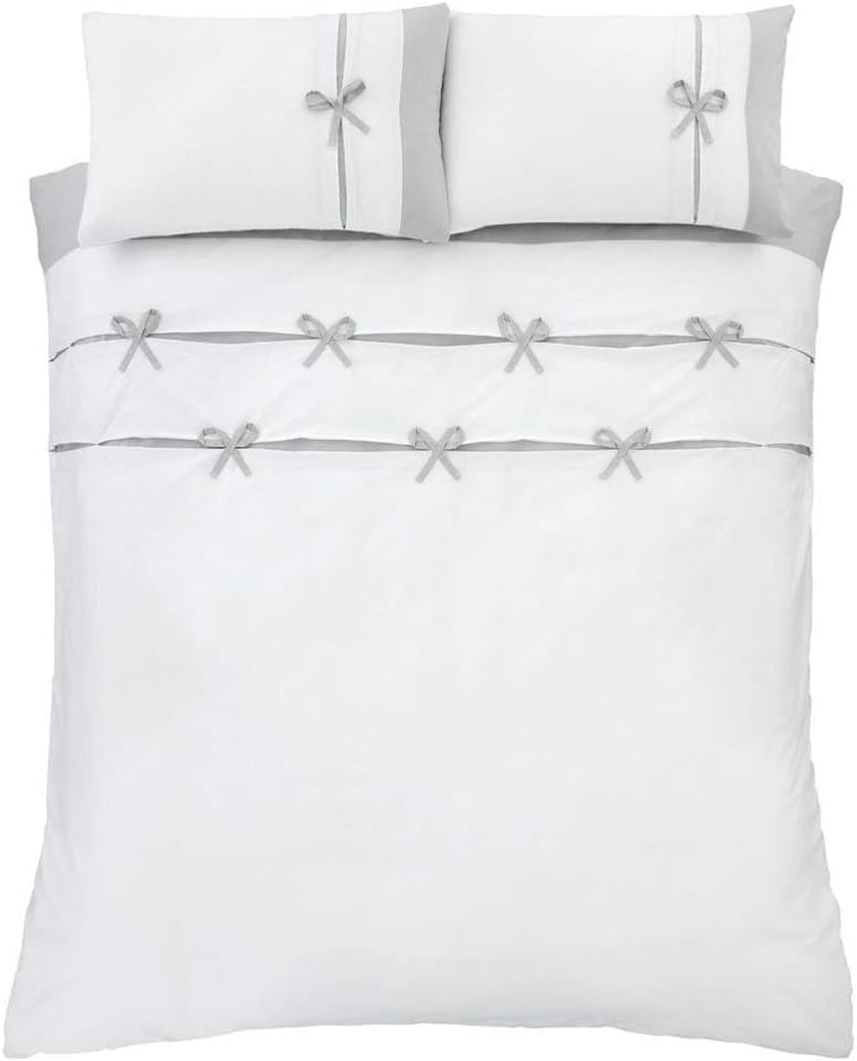 image 1 of Milo Bow Duvet Cover Set | White