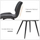 image 3 of HOMCOM Set of 2 PU Leather Dining Chair Moulded Seats Steel Frame Grey