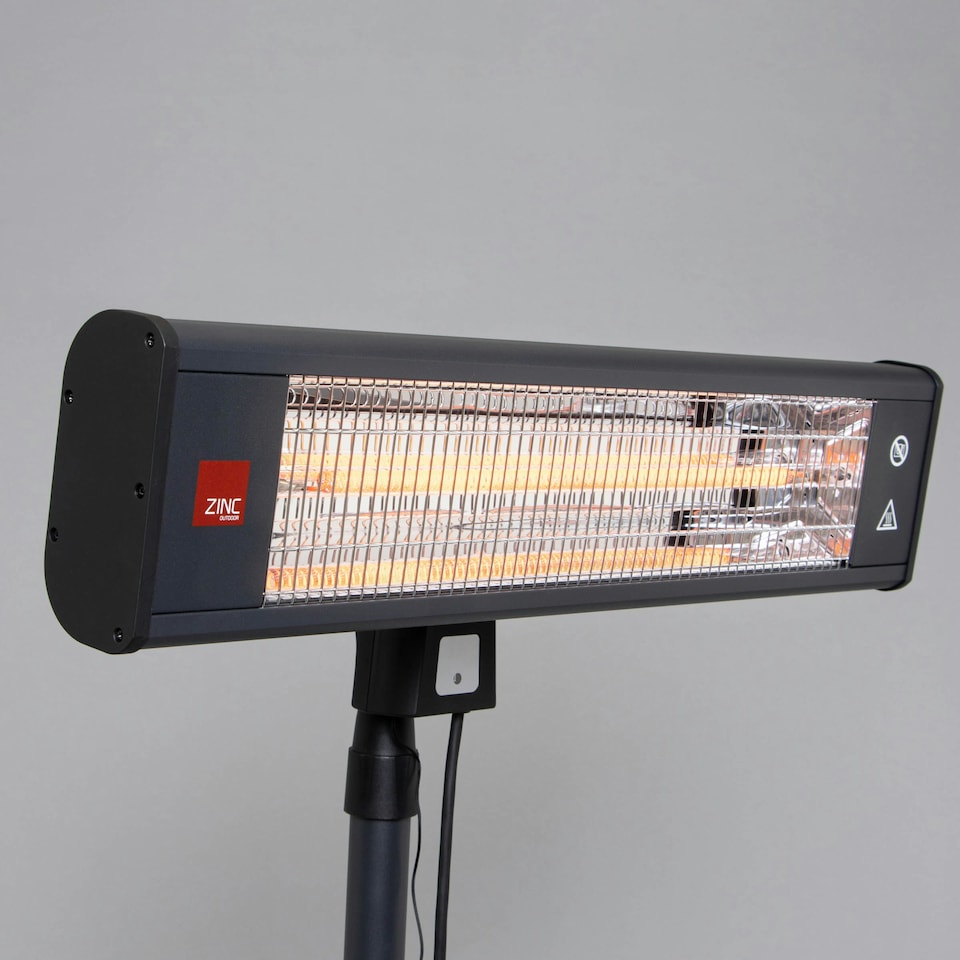 image 1 of BHS 1800W Wall Mounted Rectangle Patio Heater, Black
