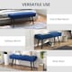 image 6 of HOMCOM End of Bed Bench with X-Shape Design and Steel Legs, Upholstered Hallway Bench for Bedroom, Blue