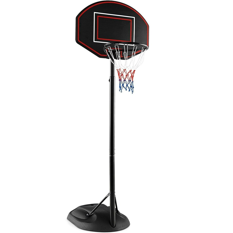 image 1 of COSTWAY Portable Basketball Hoop Stand Adjustable Basketball Black | Standard