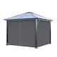image 5 of Living and 10 x 10FT Home Outdoor Gazebos Metal Frame Hardtop Patio Gazebo with Curtains