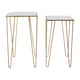 image 3 of Set Of 2 Rectangular Side Tables,Luxe Small Tables,Accent Tables,Metallic Bedside Tables,Decorative Tables Gold