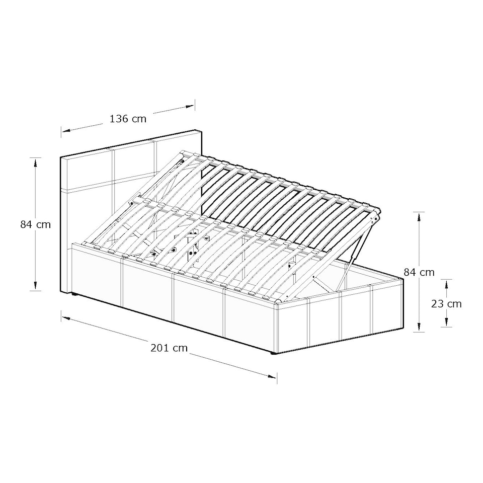 image 1 of Side Lift Ottoman Storage Bed Small Double Natural | Cream | Natural