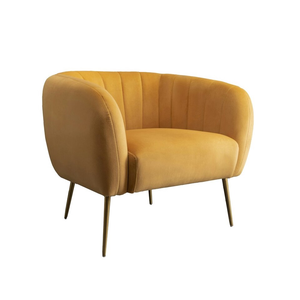 image 1 of Matilda Velvet Fabric Accent Chair - Orange