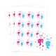 image 1 of Dolls Gender Reveal Round Stickers 60mm - Sheet of 12