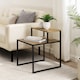 image 2 of Rustic Industrial 2-Tier Wood and Metal Side Table | Brown | 1
