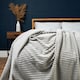 image 2 of BHS Luxury Ribbon Velvet Throw, Silver Grey | Silver