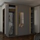 image 4 of Spacious 203cm Sliding Wardrobe with Paneled Mirror Doors & Votan Strip | Adjustable Interior | White, Black, Grey, Oak Grey | Grey203cm