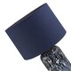image 3 of Modern Navy Blue and Smoked Grey Marble Snowflake Glass Table Lamp with Shade | Blue | Midnight Blue | 1