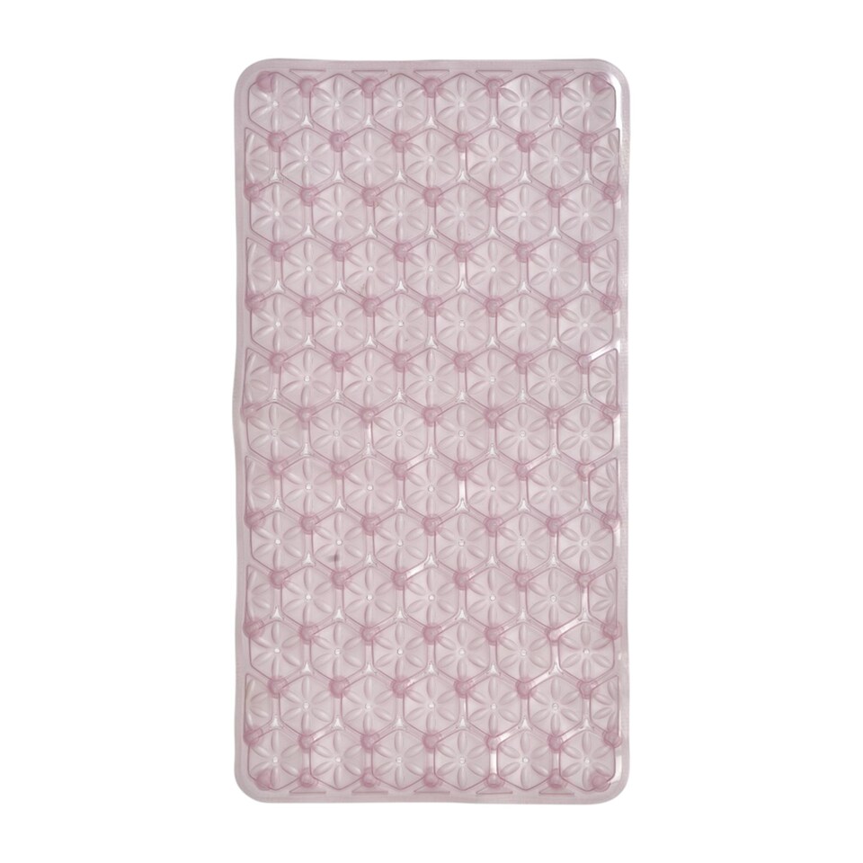 image 1 of Laguna Anti Slip Pink PVC Bath Mat 68cm x 37cm | Pink | Pink | 1