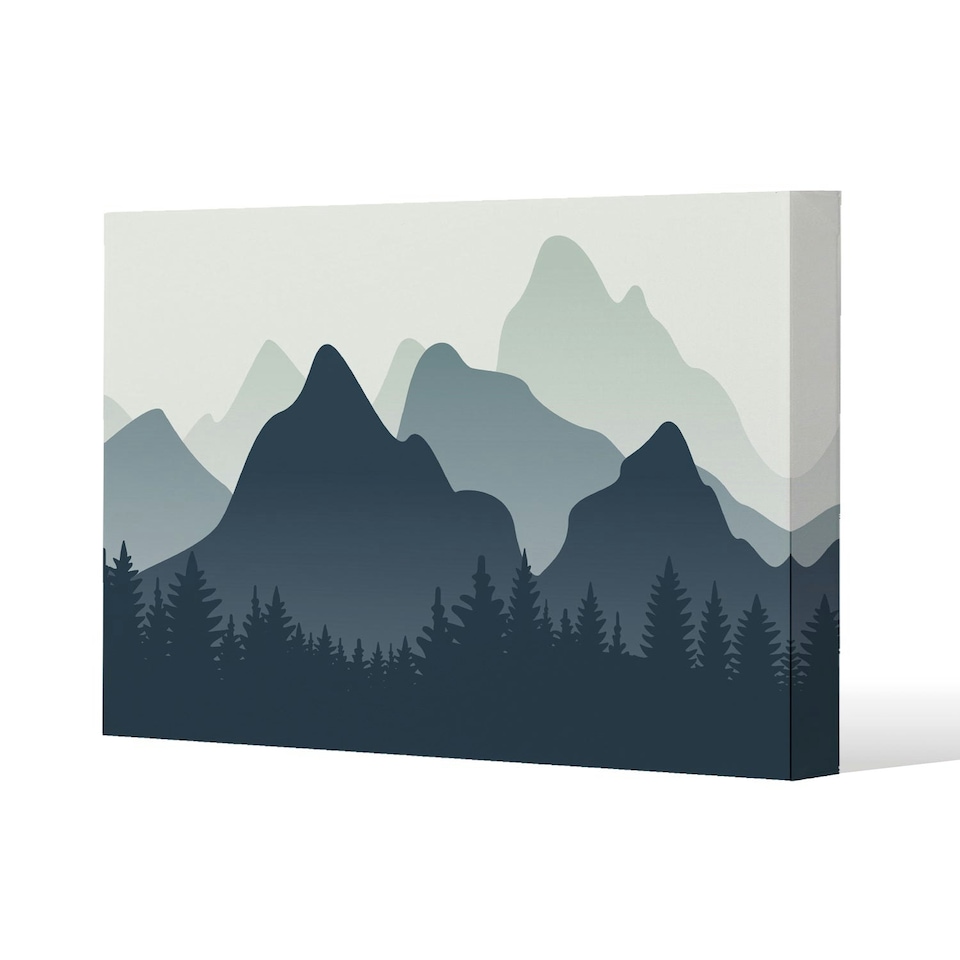 image 1 of mountain landscape illustration (Canvas Print)