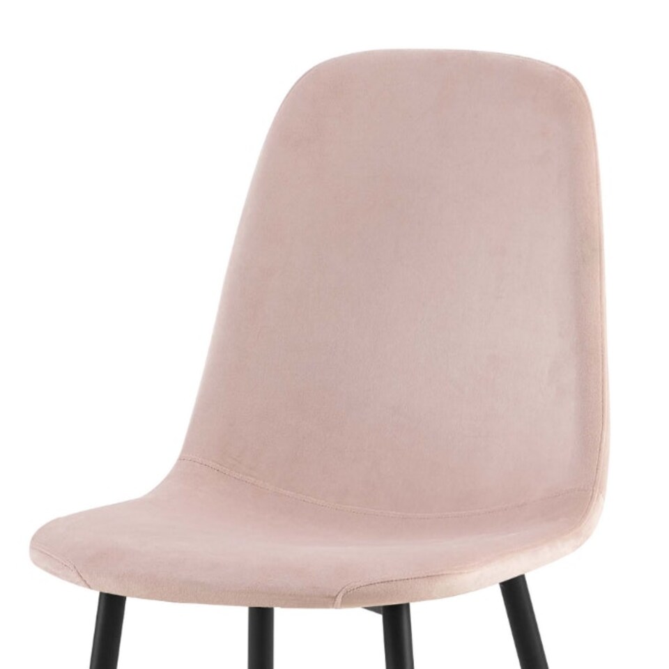 image 1 of Luxe Dining Chair 4pc Heavenly Pink Wood Printed Coating Pink