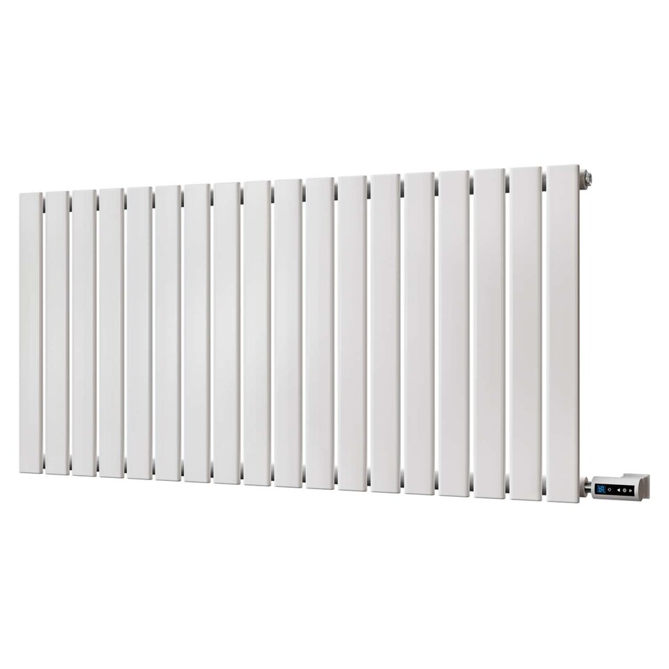 image 1 of Typhoon Horizontal Electric Bathroom Radiator Single Panel Thermostatic WIFI w/ Feet - White (H) 600mm x (W) 1224mm - 900W