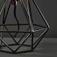 image 2 of ValueLights Modern Small Satin Black Metal Basket Cage Table Lamp With Black Fabric Shade