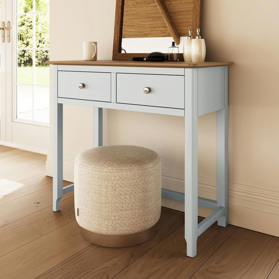 image 1 of Taberno 2 Drawer Dressing Table Linen White White