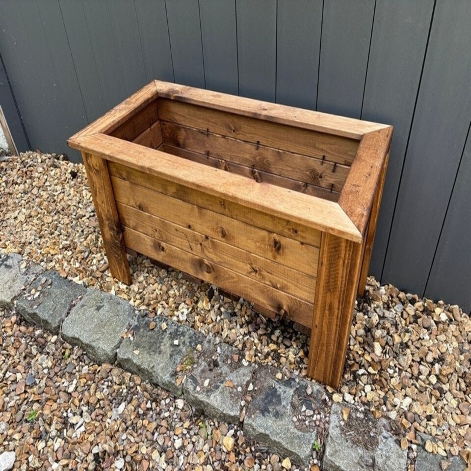 image 1 of Prestbury Raised Rectangular Large Trough - Timber - L41 x W83 x H42 cm Brown