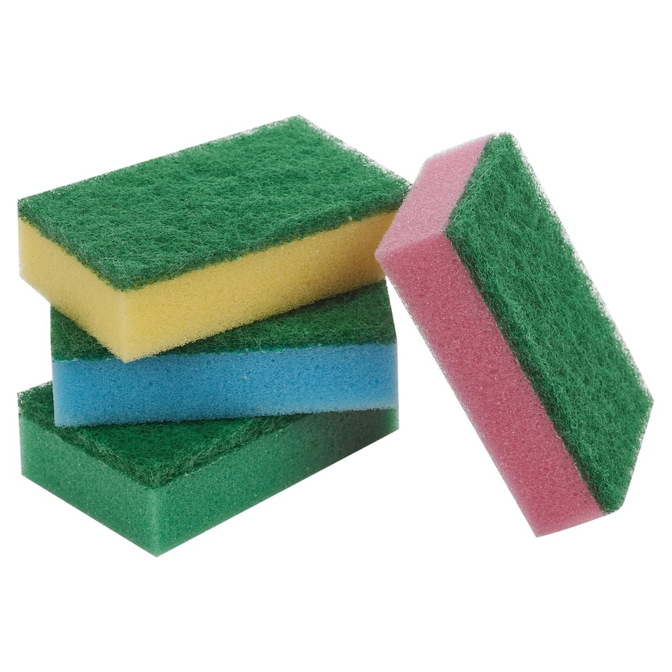 image 1 of Sponge Scouring Pads Washing Up Kitchen Pan Dishes Household Cleaning | Multi | Number of Pads: 30 | 30
