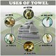 image 4 of VELVETIO 8 Piece Towel Bale Set Jacquard Greek Key Pattern - 100% Cotton, 450 GSM Grey