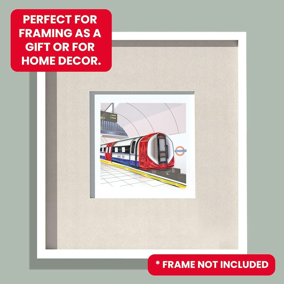 image 1 of Quilling London Underground Tube Station Hand-Finished Art Greeting Card Frameable Art