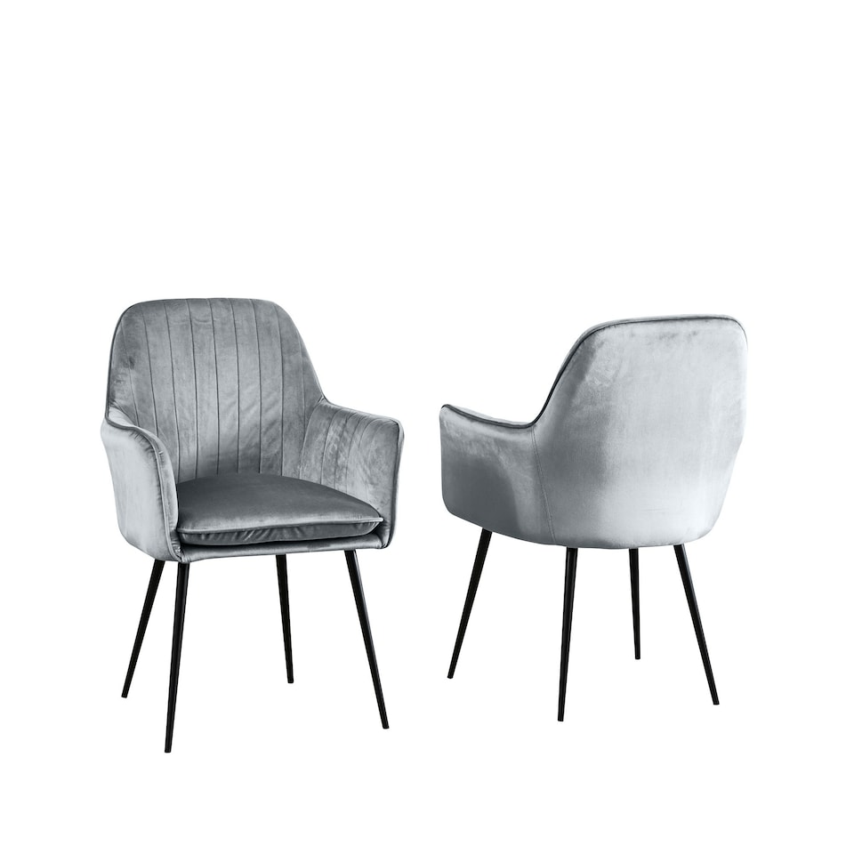 image 1 of Carrara Velvet Dining Chairs - Set of 2