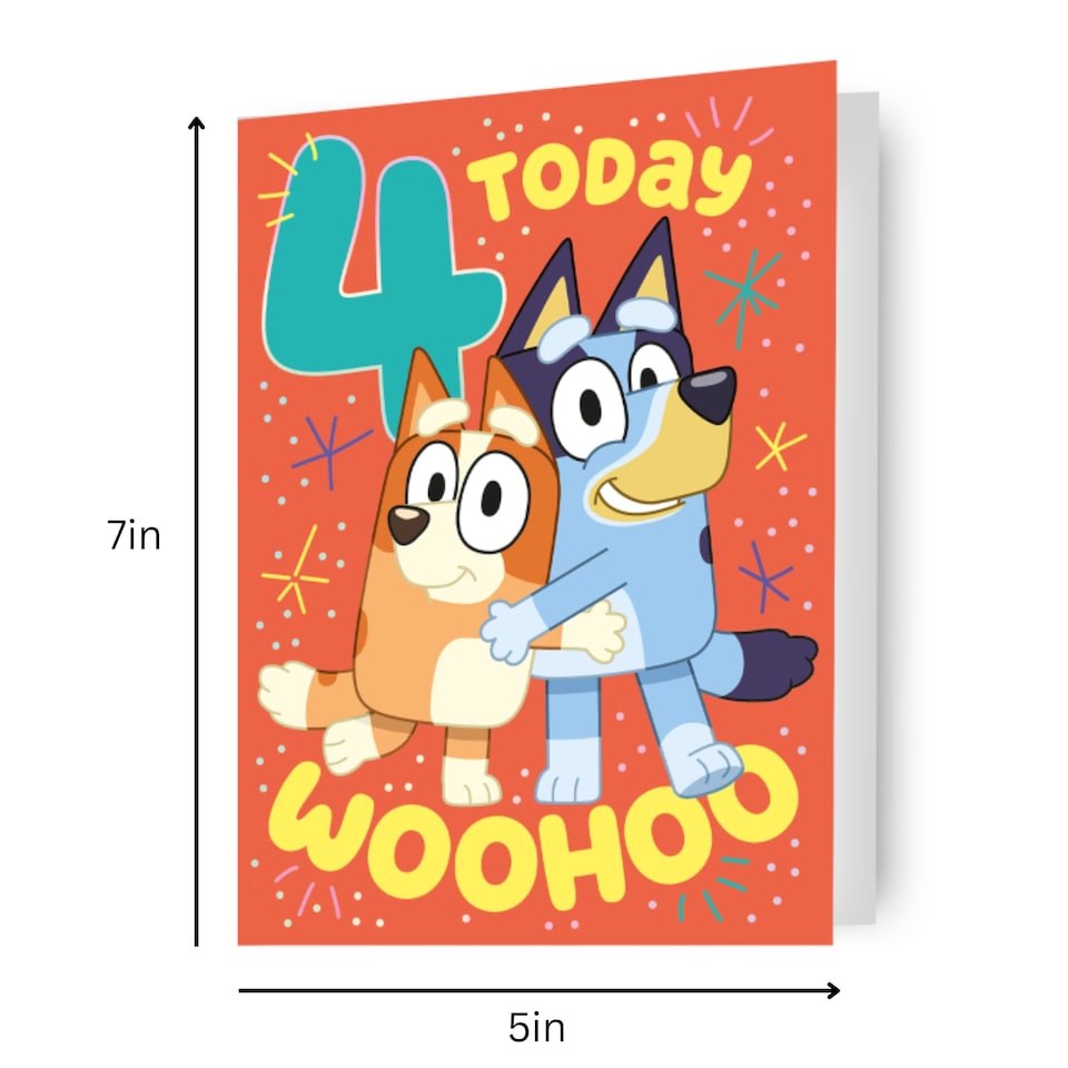 image 1 of Bluey Age 4 Birthday Card