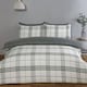 image 2 of Harris Check Polyester Duvet Cover Set with Pillowcase Grey | Double