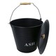 image 1 of Metal 12 Litre Cap Ash Bucket with Lid Fireplace Fireside Bin Scuttle Holder Coal