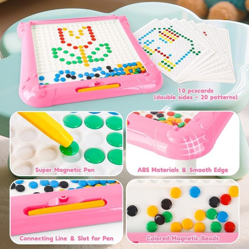 image 1 of 2-in-1 Magnetic Maze and Drawing Board for Kids Pink