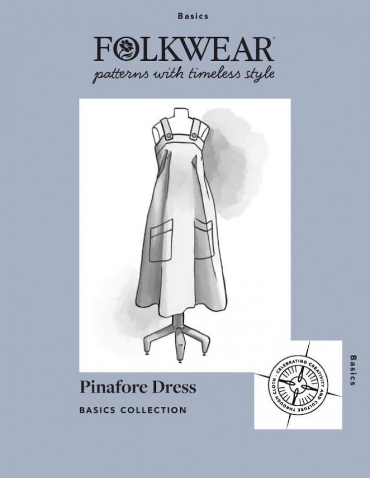 image 1 of Folkwear Patterns Basics Pinafore Dress Paper Sewing Pattern – Women’s Pinafores & Dresses, UK Sizes XS–3XL, Intermediate