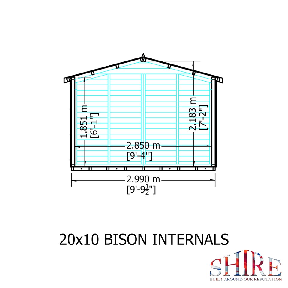 image 1 of Bison 20 x 10 Heavy Duty Shiplap Shed inc Double Door
