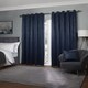 image 4 of Metro Thermal Blackout Eyelet Curtains 168cm x 183cm Navy | Blue | Blue