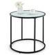 image 1 of COSTWAY Glass End Table 50cm Round Side Table White