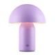 image 3 of Modern Rechargeable Mushroom Table Lamp in Mat Lilac with Touch Dimmer Button | Purple