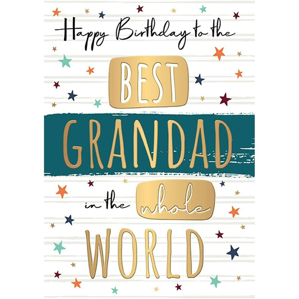 Words 'n' Wishes Traditional Grandad Birthday Card, Birthday Card for Grandad, Multi-Coloured 22 x 15.8 cms