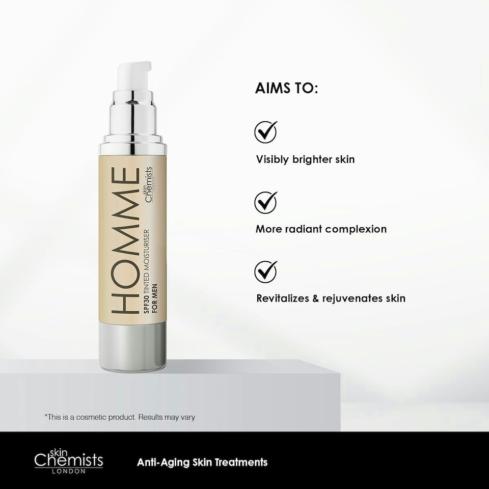 image 1 of skinChemists Men's Tinted Light Moisturiser SPF 30 50ml