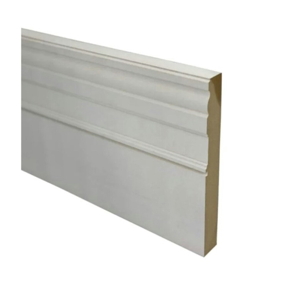 image 1 of PACK OF 5 (Total 5 Units) - 25mm x 194mm White Primed MDF Georgian Skirting Board - 4200mm Length
